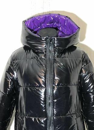 Зимовий двоколірний пуховик,пальто, розмір м.2 фото