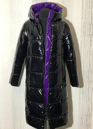 Зимний двухцветный пуховик,пальто, размерчик м.