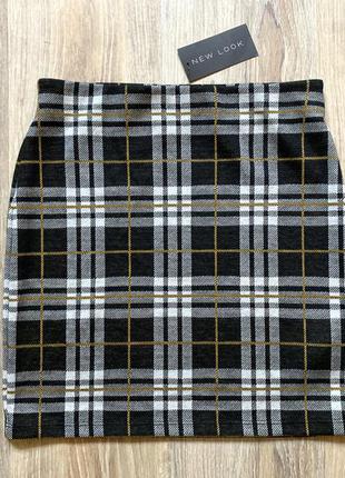 Жіноча спідниця new look в клітку тепла коротка