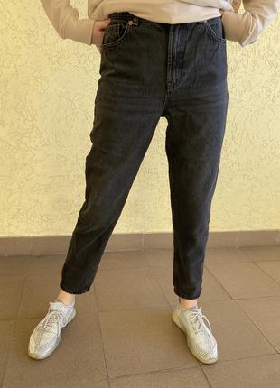 Базовые черные mom джинсы4 фото
