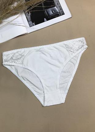 Котоновые белые трусы слипы