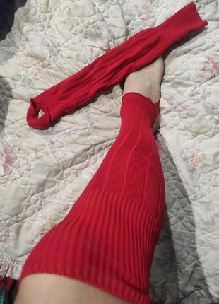 Классные яркие красные спортивные гетры носки под пятку8 фото