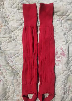 Классные яркие красные спортивные гетры носки под пятку3 фото