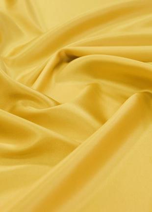 Натуральный итальянский шёлк с эластаном атласный желтый (золотой) однотонный mi 29