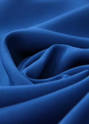 Плательный креп итальянский полиэстер с эластаном cиний (электрик) однотонный ch 27