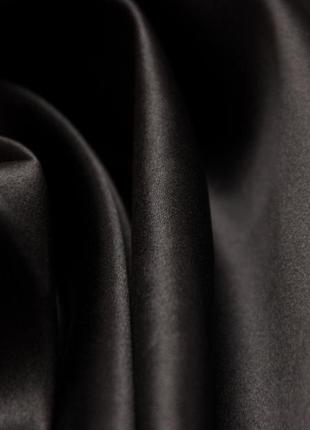 Натуральний атласний італійський шовк з еластаном чорний однотонний  mi 65.11 фото