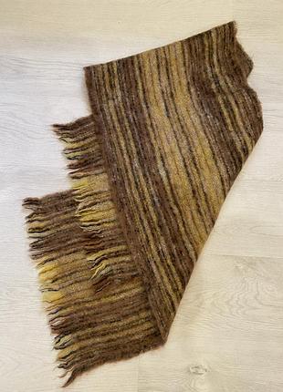 Большой уютный тёплый шарф палантин из натуральной шерсти