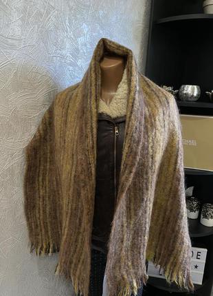 Большой уютный тёплый шарф палантин из натуральной шерсти5 фото