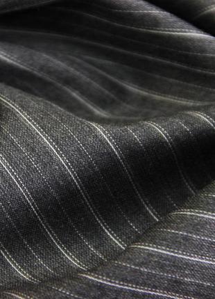 Костюмна італійська вовняна натуральна тканина смужка  сірого кольору g 60