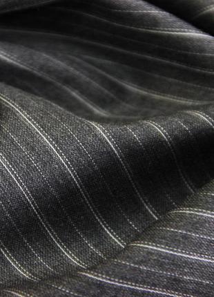 Костюмная итальянская шерстяная натуральная ткань полоска серого цвета g 60