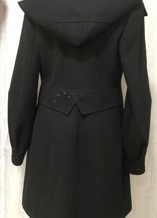 Кашемірове жіноче пальто чорне2 фото