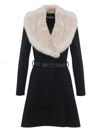 Идеальное черное классическое пальто miss selfridge