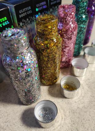 Блёстки цветные глиттер глітер для тела волос губ глаз лица