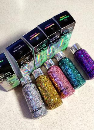 Блёстки цветные глиттер глітер для тела волос губ глаз лица