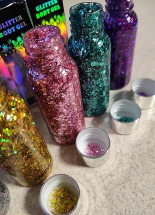 Блёстки цветные глиттер глітер для тела волос губ глаз лица