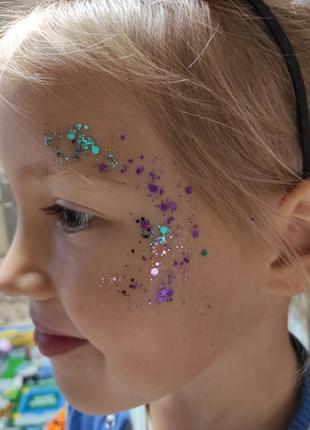 Блёстки цветные глиттер глітер для тела волос губ глаз лица