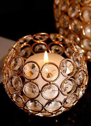 Кристаллический свечник, романтичный декор, органайзер1 фото