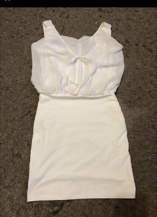 Короткое белое платье плаття сукня паетками2 фото