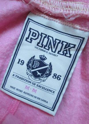 Шикарные трикотажные теплые спортивные укороченные штаны оверсайз victoria's secret pink оригинал7 фото