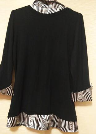 Нарядная  трикотажная блуза с шелковой отделкой, размер 48-503 фото
