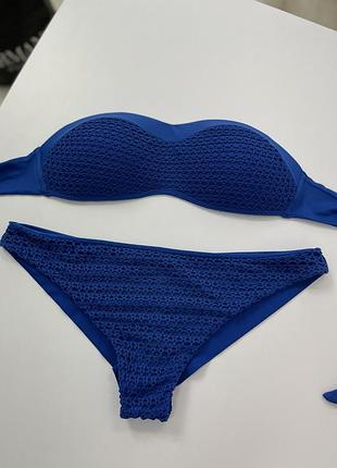 Синий купальник бандо h&m
