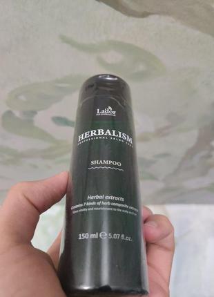 Успокаивающий травяной шампунь против выпадения волос la'dor herbalism shampoo, 150 мл2 фото