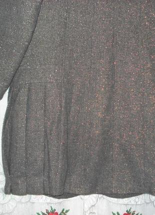 Супер пальто д\с. сірого кольору із золотистою ниткою р. 48,80%бавовна,20%металік.6 фото