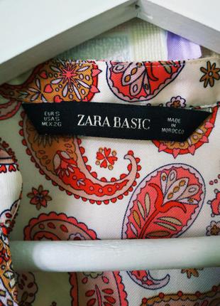 Блузка zara в индийский огурец, пейсли узор бута, рукав крылья6 фото