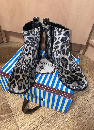 Черевики черевички велюр леопард