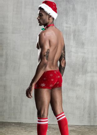 Новогодний мужской ролевой костюм любимый санта дед мороз