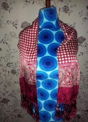 Двухсторонний шелковый шарф2 фото