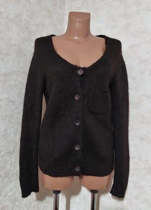 Супер теплий кардиган, кофта, мохер, вовна, шоколад, yarn knit