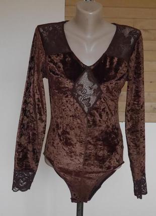 Боді-блузка-комбідрес 36-38 євро розмір коричнева1 фото