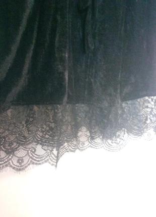 Платья велюровое бархатное с чокером и кружевом6 фото