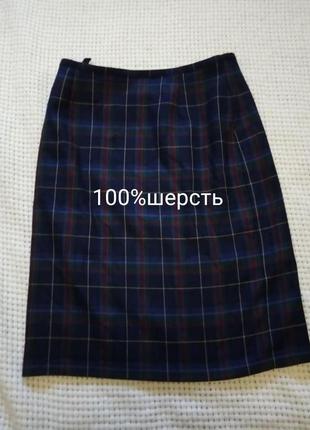 Винтаж!шотландская шерсть юбка миди клетка equorian heritage2 фото