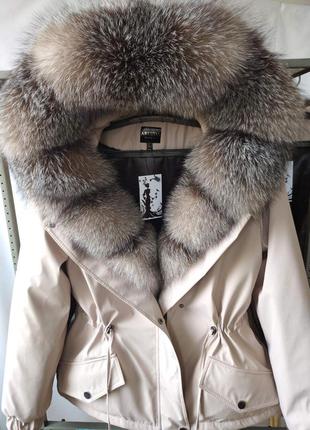 Женская зимняя  куртка парка с натуральным мехом блюфрост с 44 по 58