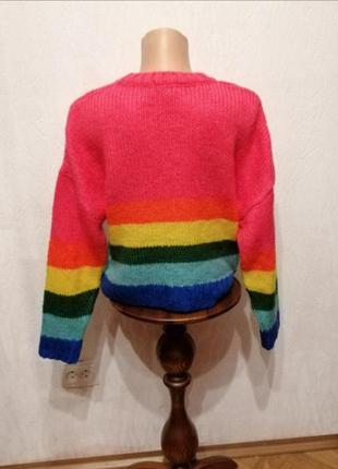 Яркий тёплый свитер кардиган оверсайз3 фото