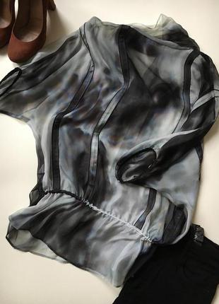 Шовкова блуза омбре градієнт 38/m zara2 фото
