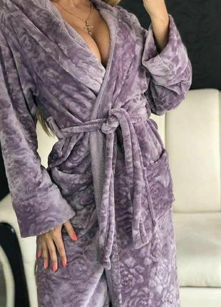 Махровий жіночий халат теплий2 фото