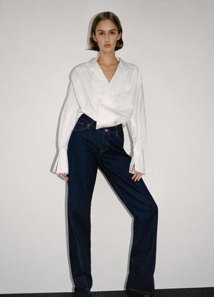 Zara джинси прямі асиметричні джинсы прямые широкие ассиметричные