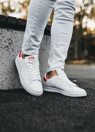 Кросівки stan smith white/red кроссовки