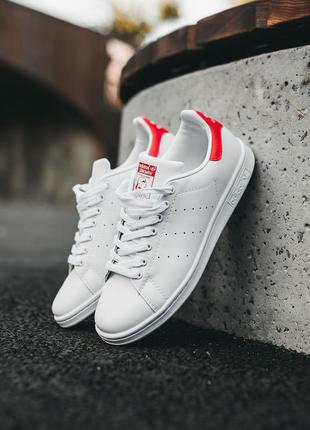 Кросівки stan smith white/red кроссовки