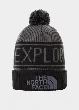 Оригінальна чоловічі шапка the north face retro tnf pom beanie (nf0a3fmpf9l1)2 фото