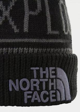 Оригінальна чоловічі шапка the north face retro tnf pom beanie (nf0a3fmpf9l1)3 фото