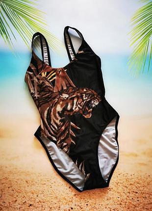 Відрядний купальник, глибокий виріз бікіні , для басейну, тигр