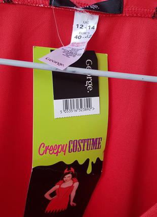 Костюм платье на хэллоуин красное с черной отделкой.8 фото