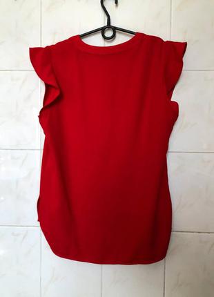 Червона блуза з рюшами zara2 фото