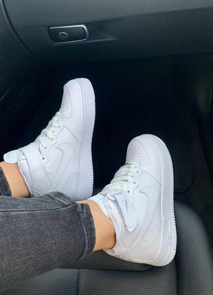 Nike air force 1 high whiteкожаные кроссовки демисезон4 фото