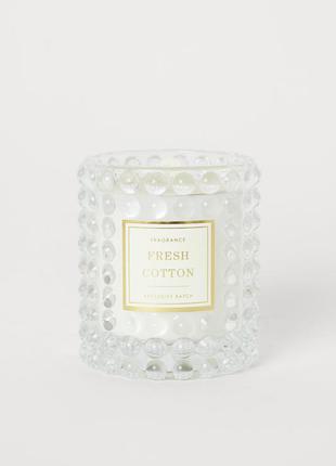 Аромасвеча у склі h&m home fresh cotton ароматична свічка