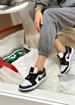Nike air jordan 1 low black   кожаные кроссовки демисезон6 фото